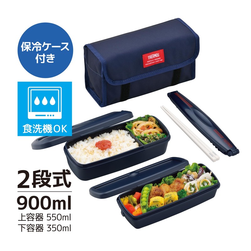 Thermos DJB-906W DPNV Lunch Box, 2-Tier, Fresh Lunch Box, 30.4