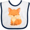 inktastic Cute Fox Illustration Baby Bib White and Navy 46ceb