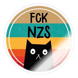 Spreadshirt FCK NZS Cat Against Right Politics Sticker Maximum 10 x 10 cm 10 x 10 cm Glossy Transparent