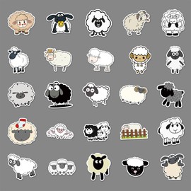 Sheep Stickers Pack of 50 Skateboard Graffiti Stickers Motorcycles Bicycle Snowboard Luggage Laptop Car Suitcase for Children and Teenagers Waterproof Vinyl Stickers