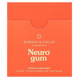 NeuroGum Energy & Focus, Cinnamon, 12 Packs, 9 Pieces Each