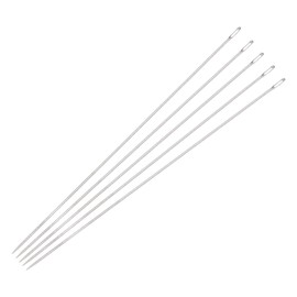 sourcing map 50Pcs Beading Needles Fine Thin Long Straight Sewing Embroidery Threads Stainless Steel 3.94 Inch 0.4mm Wire Diameter