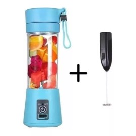 ML Mini Licuadora Shaker+batidor Manual De Acero Inoxidable