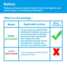 LCL Compatible for Sublimation Ink SG400 SG800 PRINTAN Dink High Yield (1-Pack, Magenta) for Sawgrass Virtuoso SG400 SG800 SG400NA/EU SG800NA Sublimation Printer RICOH SG3110 SG2100N SG3100 SG3100SF