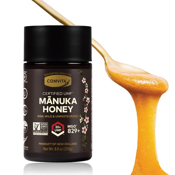 Comvita Certified UMF 20+ (MGO 829+) Manuka Honey I New Zealand's #1 Manuka Brand I Raw, Non-GMO, Halal, and Kosher I Ultra Premium Grade ,8.8 Oz,Pack of 1