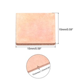 MECCANIXITY Heatsink Copper Sheet Shim, 1.5mm Thickness Pad with Thermal Conductive Adhesive Tape for Desktop Computer GPU CPU Cooling Patch 5 Set