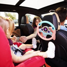 Gatuida Kids Steering Wheel Toys: Pretend Play Steering Wheel Simulation Driving for Car Early Education Toy for Toddler Children Boys Girls