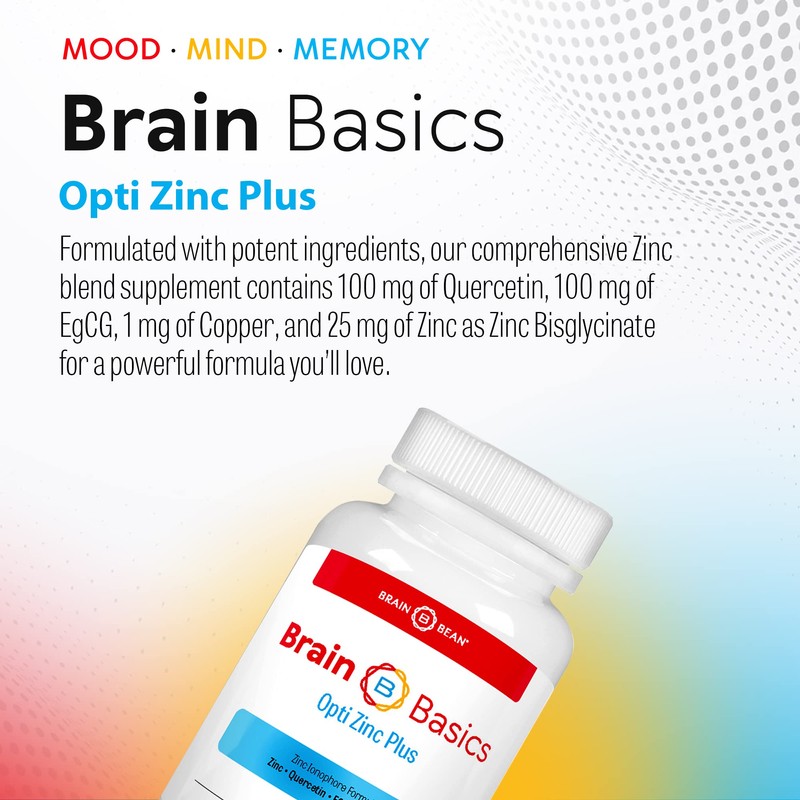 Brain Basics Opti Zinc Plus - Zinc Supplement with Quercetin,