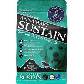 Annamaet Grain-Free Sustain Formula Dry Dog Food, (Line-Caught Cod & Free-Range Turkey), 25-lb Bag