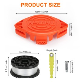 THTEN AF-100 Trimmer Blades Head Replacement Spool 30Ft 0.065" Compatible with Black & Decker GH600,GH610,GH900,GH912,ST6600,ST7000,ST7700,NST1118,NST2118,LST220,LST300 Line String Trimmer 20 Pack