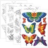 4 Sheets Stick and Stitch Embroidery Paper Patterns, Butterflies Stabilizer