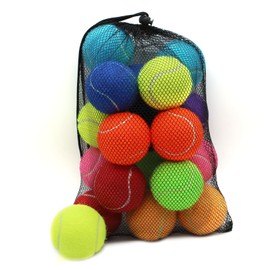 ZHUOKECE Tennis Balls, 18 Pack Training Tennis Balls Practice Balls with Mesh Bag for Easy Transport, Pet Dog Playing Balls, fit for Beginner Training Ball (9 Multi-Color)