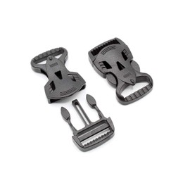 HEAVYTOOL Buckle 20 mm Strap Width Black Straight Beast POM Acetal (Pack of 10) Buckle Clip Closure Click Closure Backpack Buckle, black