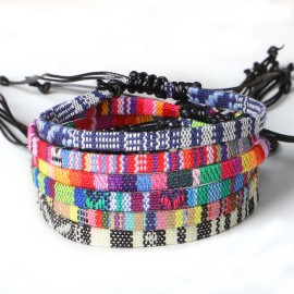 Hand Woven Rainbow Color Bracelet Bohemian Style Adjustable Beach Jewelry for Women Summer GiftColor: Q gold