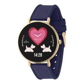 RADLEY Series 28 Amoled Smart Watch for Women with 1.19", Heart Rate, Bluetooth, Sleep Tracking, Sports Modes, Blood Oxygen, 5ATM Water Resistance, Ink Blue Leather Strap