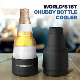 Frost Buddy Chubby Buddy - Mexican Beer Bottle Cooler - Stainless Steel Double Wall Vacuum Insulated compatible with Mexican Beers (Black)