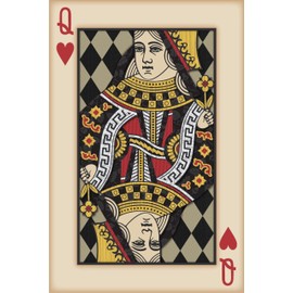 mesartdecoupage Sticky Rice Paper for Decoupage, Decoupage Paper for Furniture, Mulberry paper, Craft Supplies, Playing Card Queen of Hearts Pattern, Size 11,22″ to 15,55″ (YPIS2)