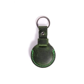 BearLeftLeather Handmade Leather Case for AirTag - Tracker Holder with Keychain Protective Air Tag Keyring Cover Compatible for Airtags