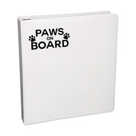 Paws On Board Decal Notebook Car Laptop 5.5" (Black)