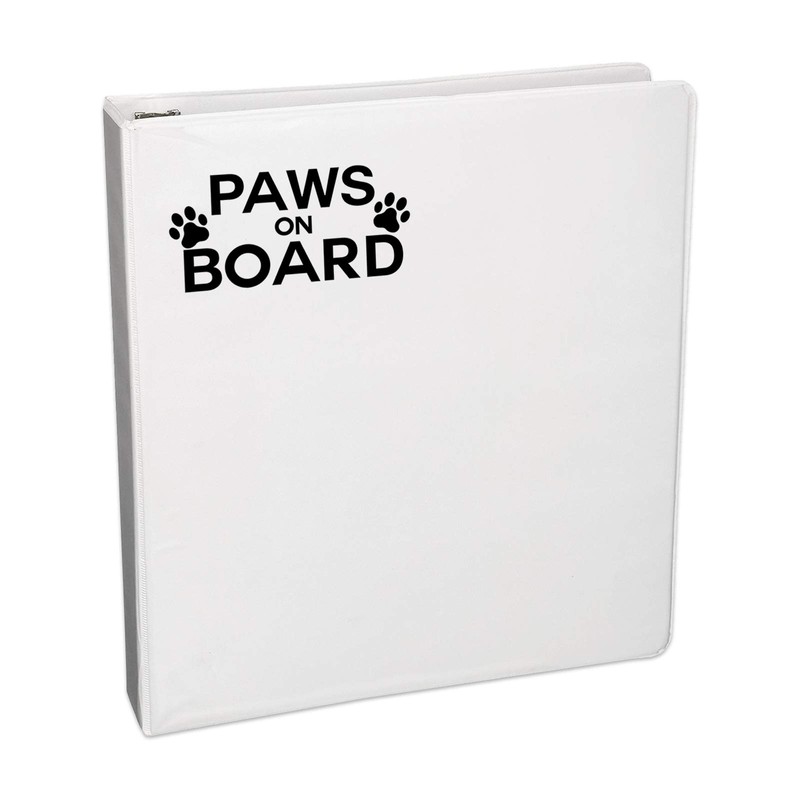 Paws On Board Decal Notebook Car Laptop 5.5" (Black)