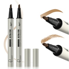 2 Pack Microblading Eyebrow Pencils for Women with Multiple Fork Tips, Waterproof Super Fast Eyebrow Dye Tint Makeup Pen for Natural Hair Like Brows, Never Dry Out and Last All Day (Light Blonde)