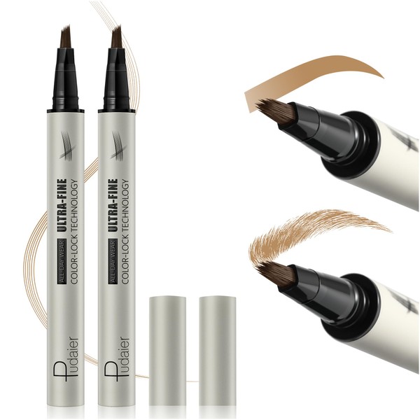2 Pack Microblading Eyebrow Pencils for Women with Multiple Fork
