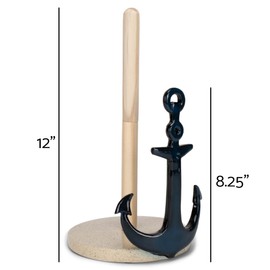 Elanze Designs Nautical Anchor 12 inch Resin and Wood Paper Towel Holder