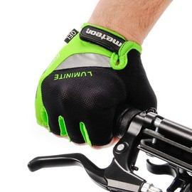 Meteor unisex adult’s and children’s GX31 gel cycling gloves, MTB gloves, mountain bike gloves, downhill, hiking, cycling gloves, green, green, xxs