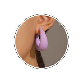 Wendalern Large Acrylic Hoop Earrings C Shaped Resin Hoop Earrings Chunky Open Hoop Earrings Cute Candy Geometric Earrings Jewellery for Women Girls (Blue), Resin