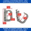 6 Pcs D Shape Plastic Carabiner Hook Gray Molle Carabiner