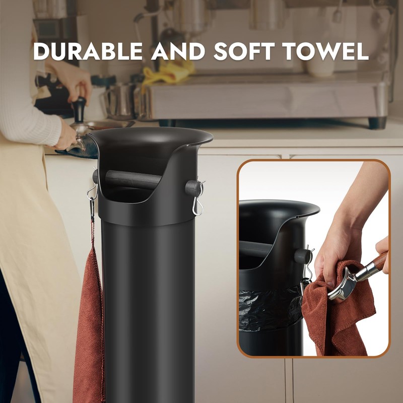 CURTA Espresso Coffee Knock Box with Garbage Bags(30Pcs), Commercial Knock