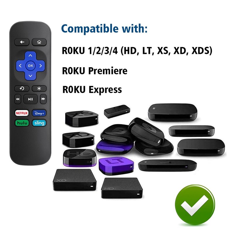 Remote Control Replacement for Roku Box, Premiere, Express, Player, for