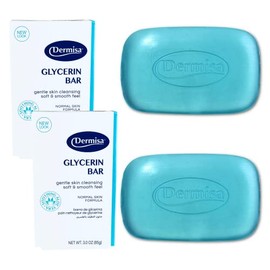 Dermisa Glycerin Bar with Aloe Vera | Helps to Gently Cleanse All Skin Types, Sensitive and Oily Skin | Contains Aloe Vera | NO PARABENS, NO SULFATES, 100% VEGETABLE BASE | 3 OZ | Pack of 2