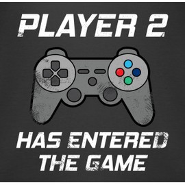 Shirtracer - Baby Bodysuit Long Sleeve Girl Boy - Partner Look Family - Player 2 Has Entered The Game Controller Grey, 1 black