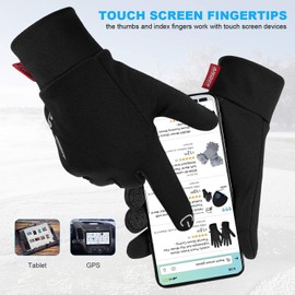 coskefy Winter Gloves, Thermal Touch Screen Gloves Running Gloves Cycling Gloves Warm Liners for Men Women Walking Riding