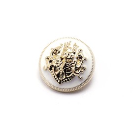 5 PCS Fashion Metal Gold Engraving Copper Button DIY for Handmade Clothing Accessories Coat Shank Buttons (White Gold, 22mm)