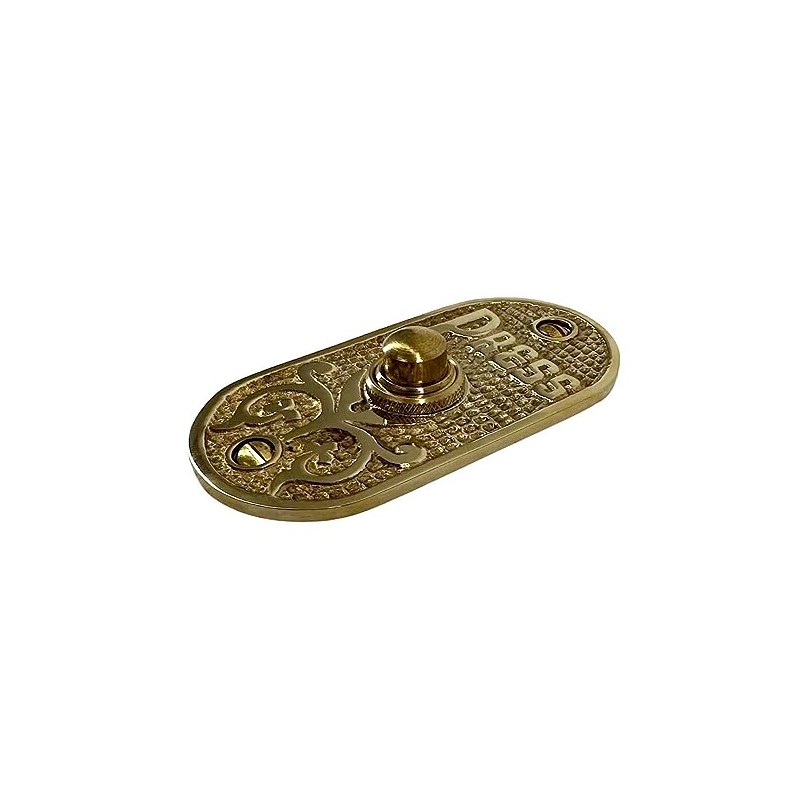 PRESS Oval Push Button Doorbell in Brass