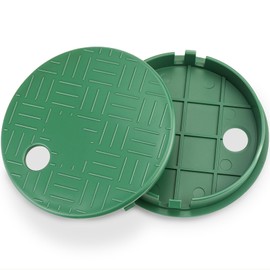 Yncotte 2Pcs Sprinkler Valve Cover, ID 5.5" OD 6" Sprinkler Irrigation Valve Box Cover Lid for Outside Sprinkler Irrigation System, Round Sprinkler Vlave Cover for Garden, Lawn Yard Sprinkler