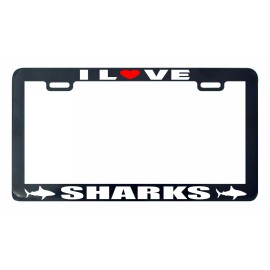 Unbranded I love Sharks Shark License plate frame holder