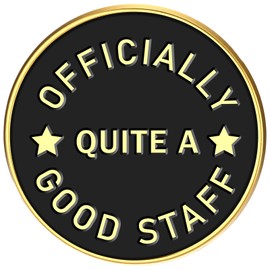 Suncalla 48pcs Motivational Lapel Pins Bulk, Black Enamel Brooches Officially Quite a Good Staff Star Lapel Pins for Jackets, Backpacks, Hats, Gifts for Coworkers, Team Activities