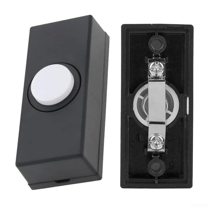 SUIOPPYUW ABS Doorbell Push Button Replacement For Convenient Installation Black