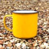 eBuyGB Set of 2 380ml Coloured Enamel Mugs Retro Outdoor