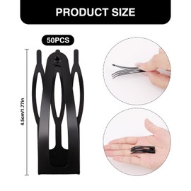 FAMULP 50 Pcs Metal Double Grip Hair Clips, 3 Prong Hair Clip for Women