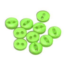sourcing map 10pcs 14L Green Round Sewing Buttons 9mm 11/32" Resin 2-Hole Fish Eye Craft Replacement Button for Craft Pants Dress Skirt Clothing Fastener Buttons