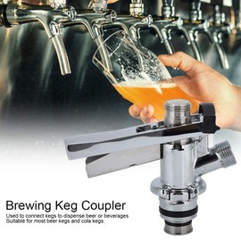 Chazcool Keg Coupler, G5/8 U Type 304 Stainless Steel Beer Keg Coupler Dispenser Accessory for Home Bar Restaurant, Sankey Keg Coupler