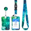 cobee Badge Holder with Lanyard, Retractable Starry Sky ID Card