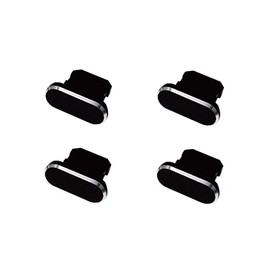 monofive MF-LIGHT2-A4B Lightning Connector Female Dustproof Protective Cover (Aluminum) Black (4pcs)