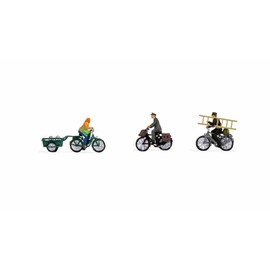 NOCH H0 Figures Cyclist, Plastic Figure Set, 3-Piece Model Train Accessories for the Gauge H0 in Scale 1:87