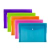 SUMMIT A4+ Plastic Popper Wallets, Assorted Colours, Document Folders, Pack
