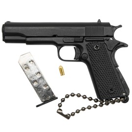 Zhongren 1911 Tactical Mini Keychain Metal Key Chain with Moving Parts Model Collection Pendant Bag Charm for Men Army Fan Boyfriend Gift (Black)